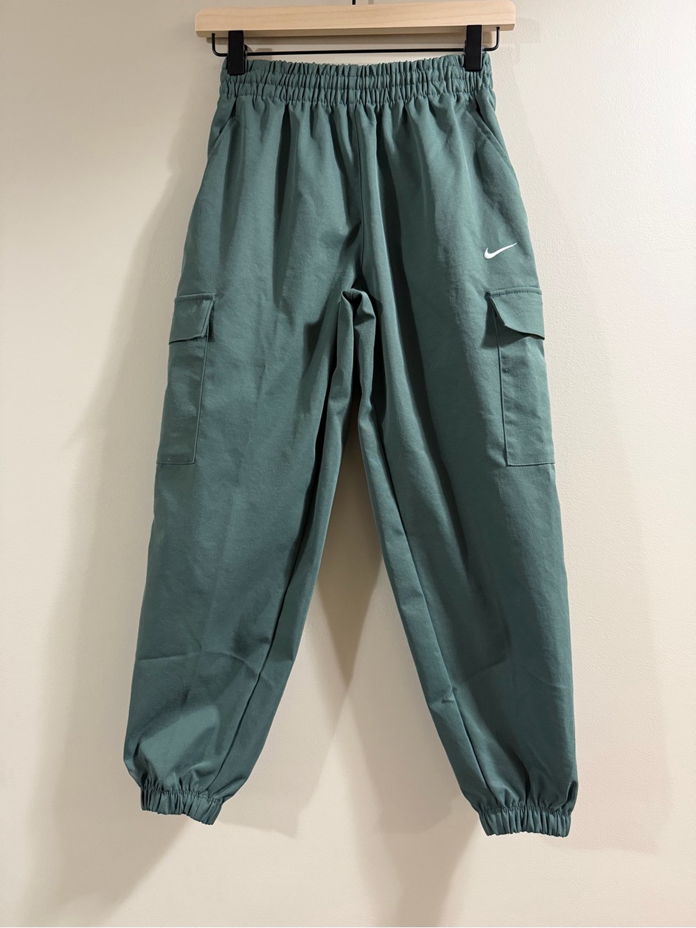 Nike Dark Sage Elastic Waist Track Pants with Swoosh